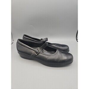 Sas Womens Step Out Mary Janes Shoes Black Hook & Loop Round Toe 10 N